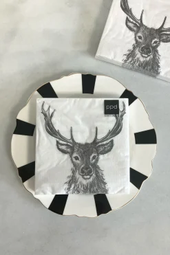 Servilletas Ciervo Blanco Y Negro Grandes