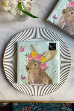 Servilletas Conejo Con Corona De Flores Grandes