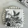 Servilletas Flor Blanca Y Negra Grandes