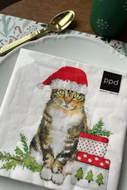 Servilletas Gato de Navidad Grandes