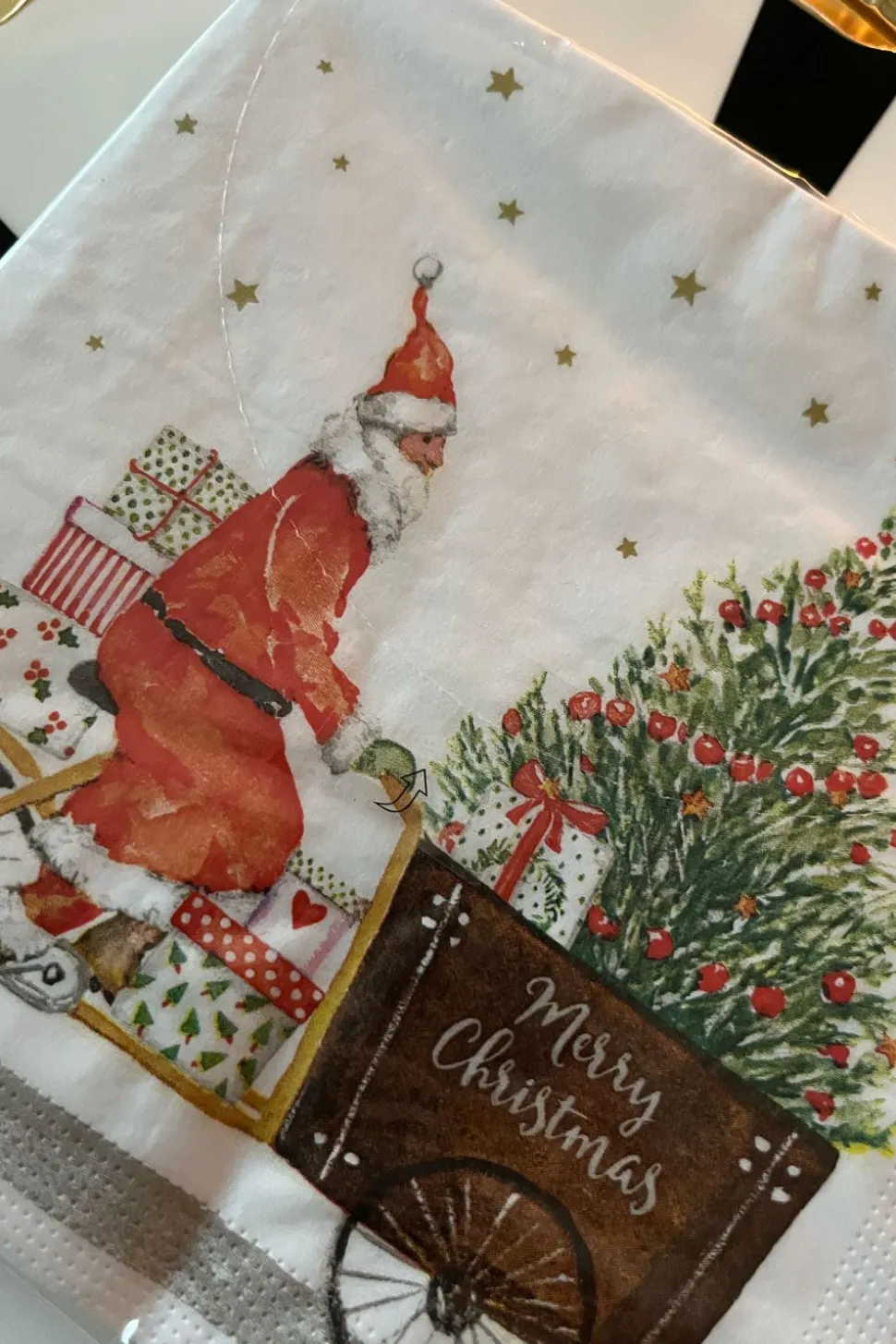 Servilletas Papa Noel en Bicicleta Grandes