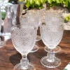 Set 6 Copas Cristal Vino Transparente Picos