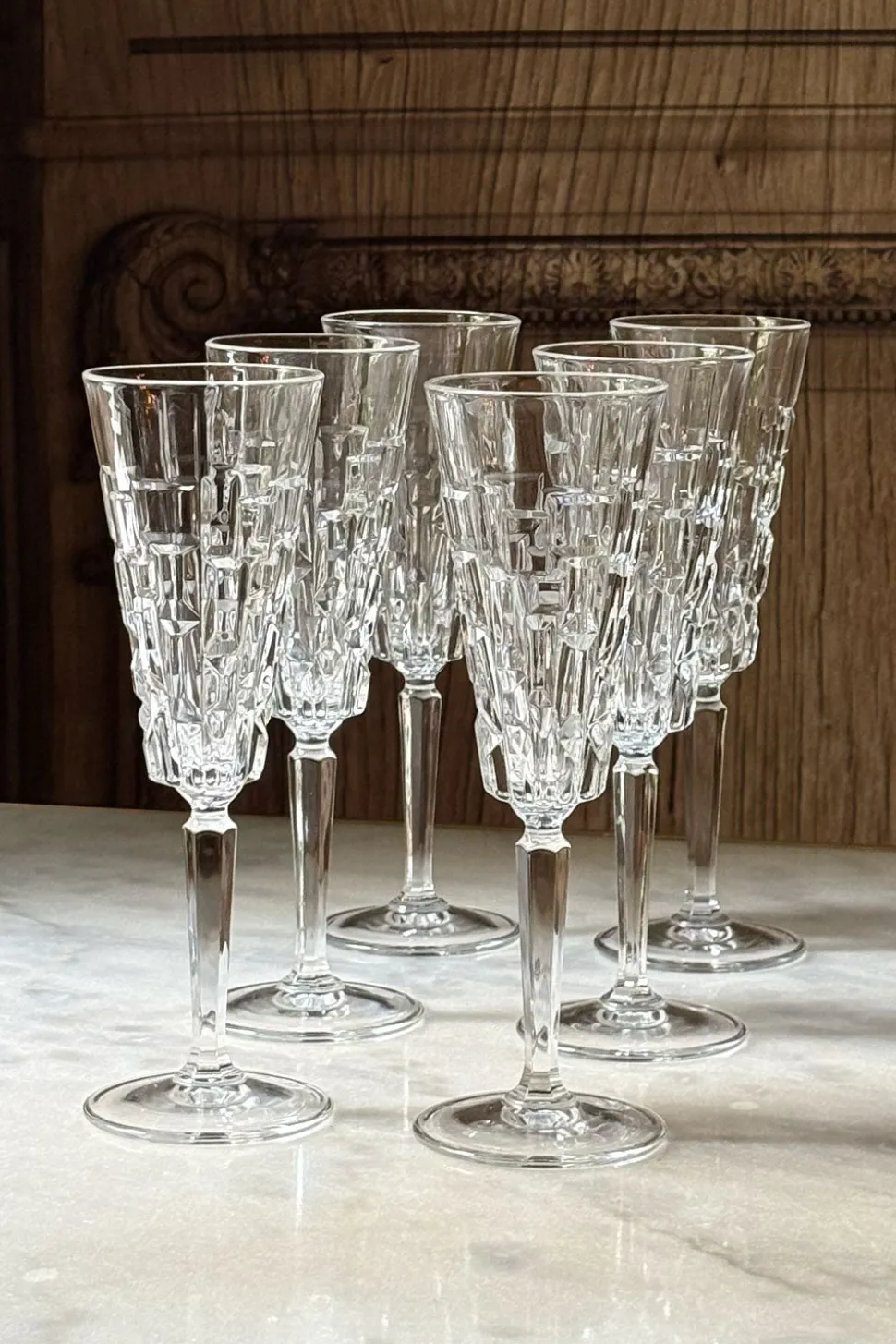 Set 6 Copas De Champagne Diseño Glacial