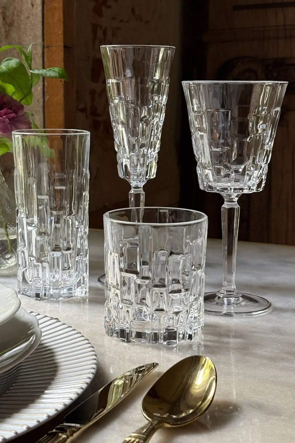 Set 6 Copas De Champagne Diseño Glacial