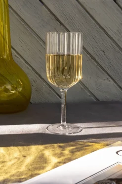 Set 6 Copas De Vino Cristal Ondas
