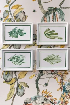 Set 4 Cuadros Con Diseño De Hojas Verdes