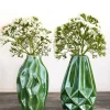 Set 2 Floreros De Loza Esmaltada Verdes