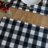 Set 2 Manteles Individuales Con Diseño Vichy Negro