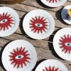 Set 6 Platos De Porcelana Con Diseño Good Luck