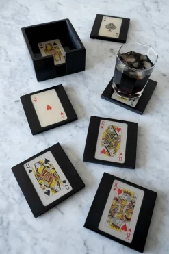 Set 6 Posavasos Con Diseño De Cartas