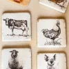 Set 4 Posavasos Con Diseño De Animales De Granja