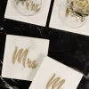Set 2 Posavasos De Mármol Con Diseño Mr & Mrs