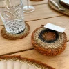 Set 6 Posavasos de Seagrass Beige y Naranja