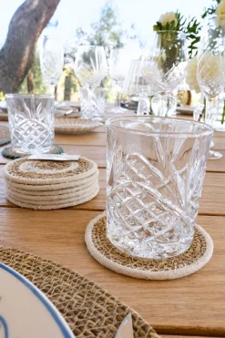 Set 6 posavasos de Seagrass Beige y Blanco