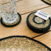 Set 6 Posavasos de Seagrass Beige y Negro