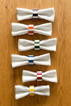 Set 6 Servilleteros De Colores De Madera Y Resina