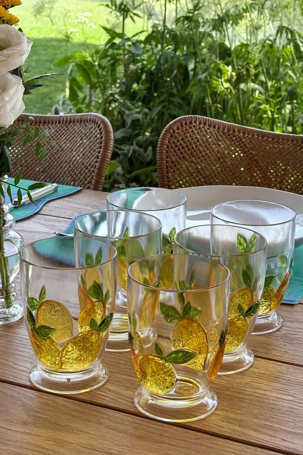 Set 6 Vasos Acrílicos Diseño Limones