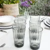 Set 6 Vasos Acrílicos Grises Grandes