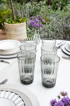 Set 6 Vasos Acrílicos Grises Grandes