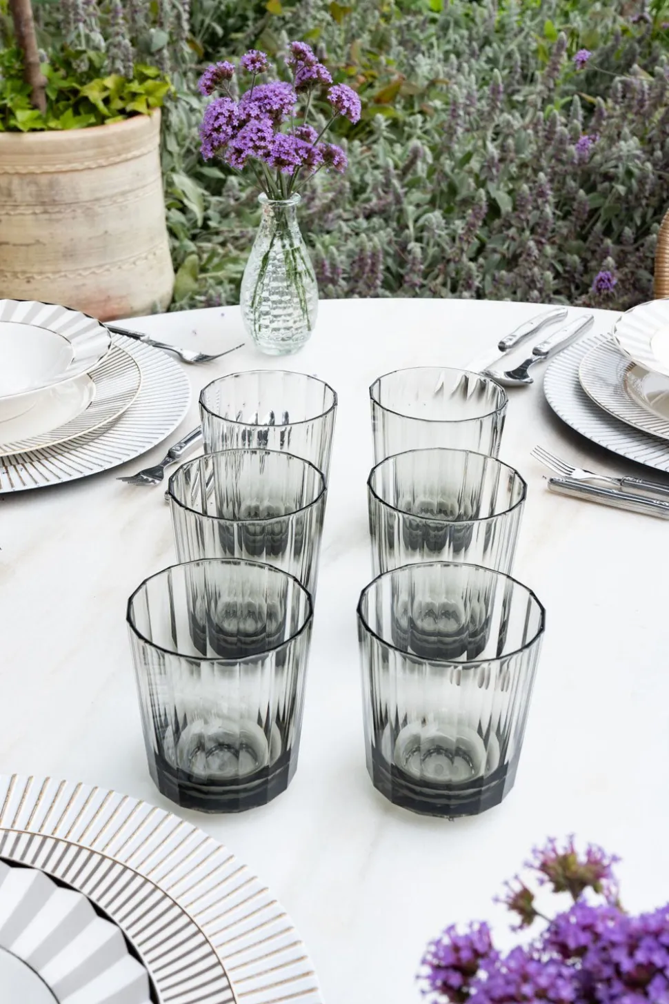 Set 6 Vasos Acrílicos Grises