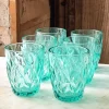 Set 6 Vasos Azules Turquesas Diseño Rombos