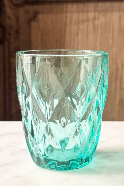 Set 6 Vasos Azules Turquesas Diseño Rombos