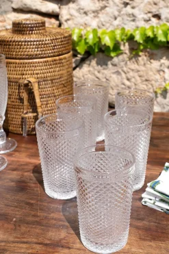 Set 6 Vasos Cristal Altos Transparente Picos