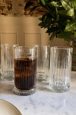 Set 4 Vasos Cristal Base Rombos Altos