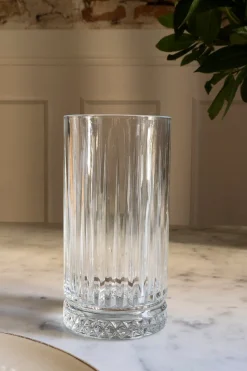 Set 4 Vasos Cristal Base Rombos Altos