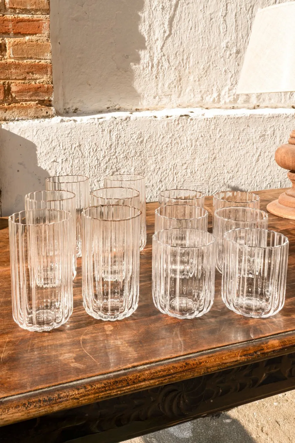 Set 12 Vasos Cristal Ondas