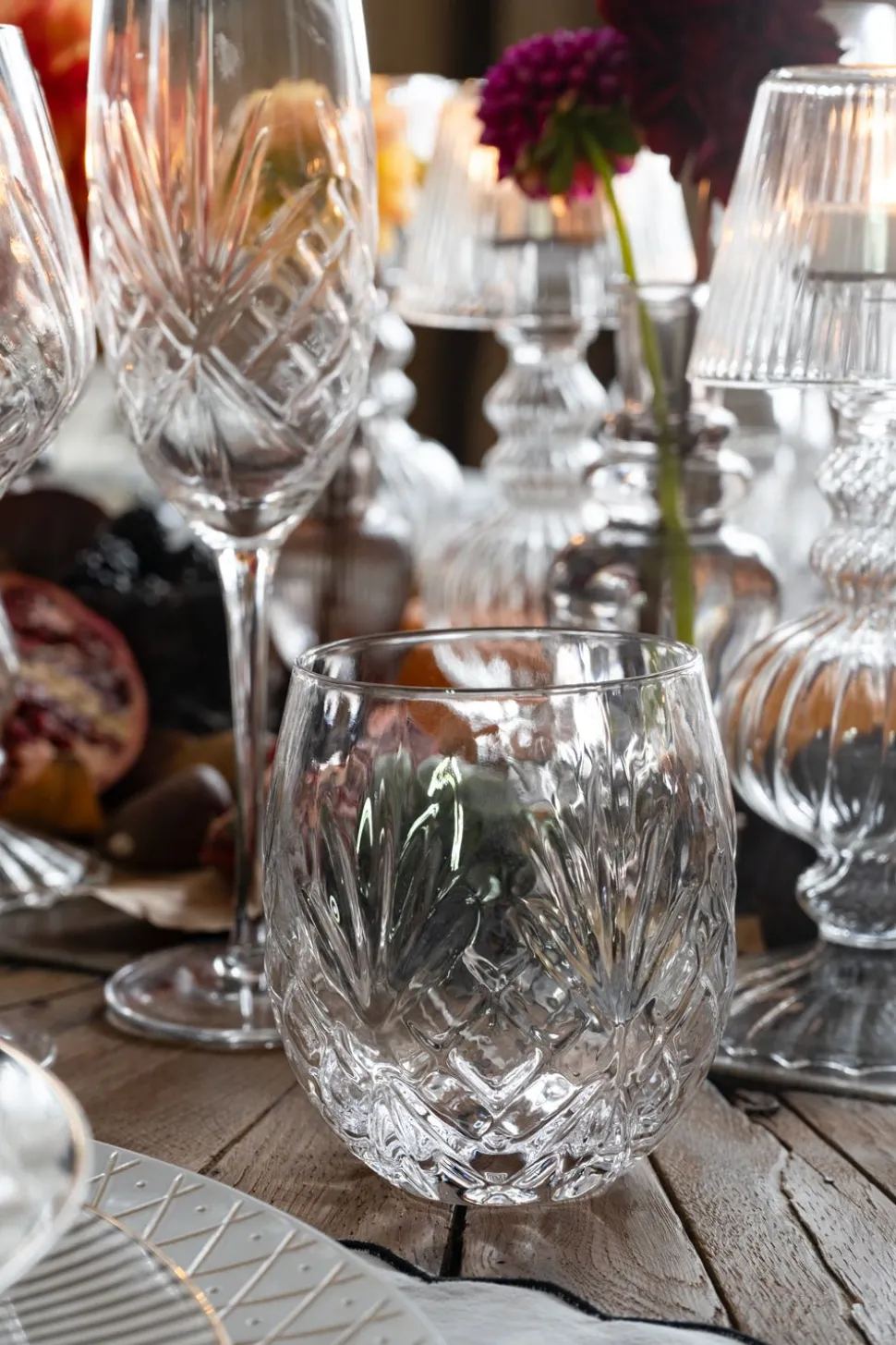 Set 6 Vasos Cristal Ovalados Pequeños Espiga