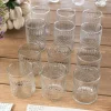 Set 12 Vasos De Cristal Tallado Rombos