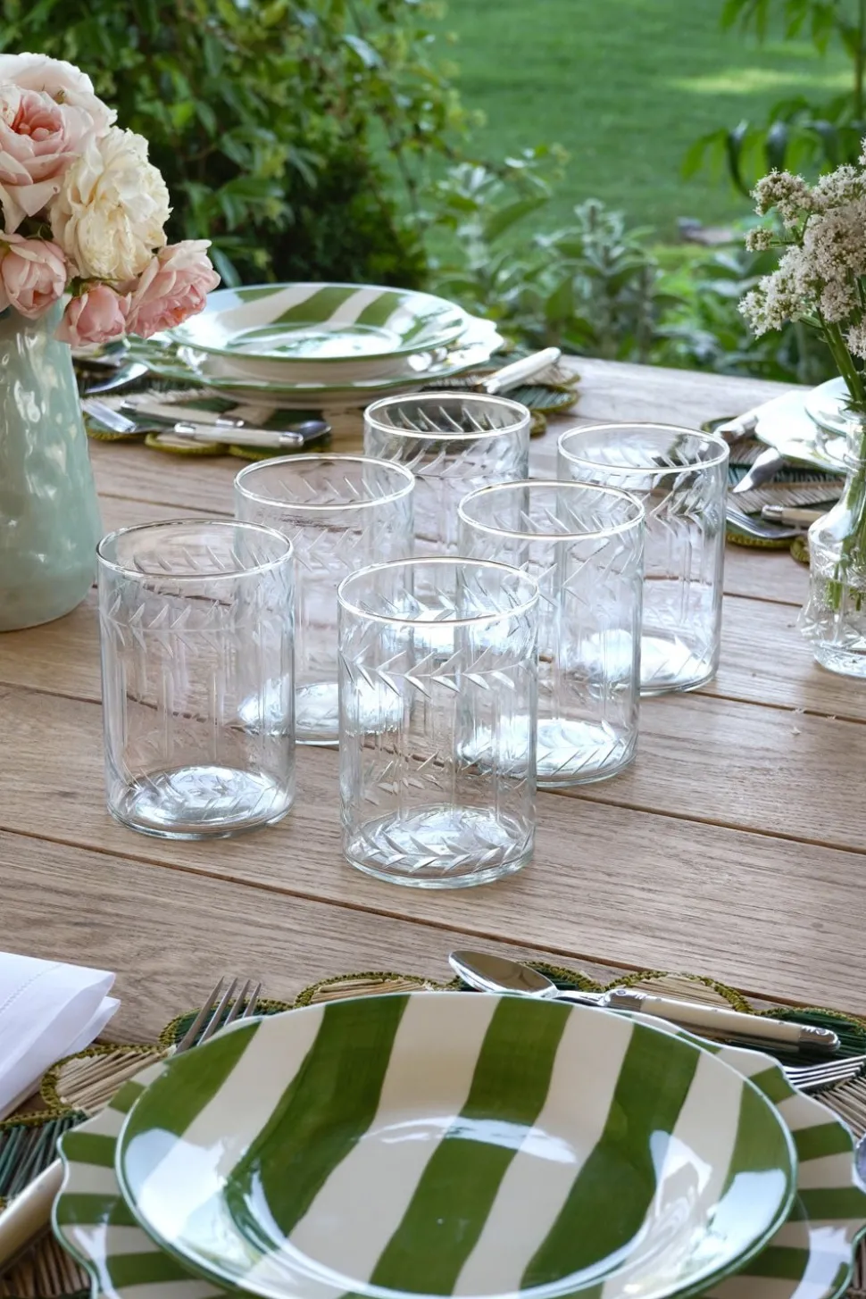 Set 6 Vasos Grandes Cristal Tallado