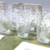 Set 6 Vasos Grandes Transparentes Acrílicos Con Diseño En Relieve