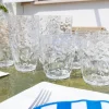 Set 12 Vasos Transparentes Acrílicos Con Diseño En Relieve
