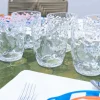 Set 6 Vasos Transparentes Acrílicos Con Diseño En Relieve