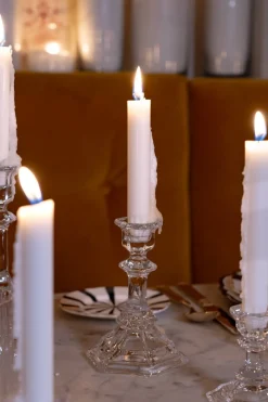 Set De 2 Candelabros De Cristal Medianos & Velas LED