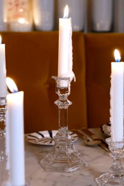 Set De 2 Candelabros De Cristal Grandes & Velas LED