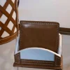 Set De 6 Posavasos De Cuero Y Tela Cuadrados