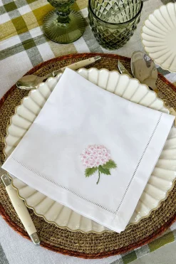 Set de 6 Servilletas Bordadas a Mano con Diseño de Flores