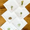 Set de 6 Servilletas Bordadas a Mano con Diseño de Verduras