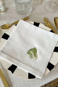 Set de 6 Servilletas Bordadas a Mano con Diseño de Verduras