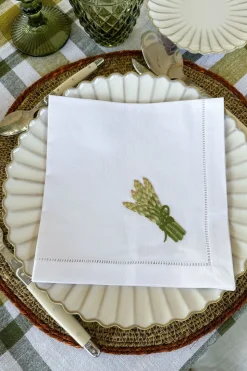 Set de 6 Servilletas Bordadas a Mano con Diseño de Verduras