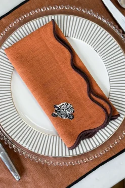 Set De 4 Servilletas Bordadas Animales De La Selva