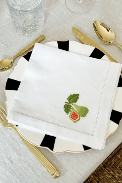Set de 6 Servilletas Bordadas a Mano con Diseño de Frutas