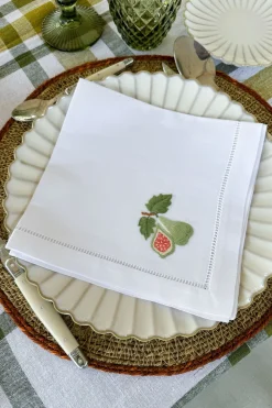 Set de 6 Servilletas Bordadas a Mano con Diseño de Frutas