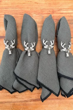 Set De 4 Servilleteros Con Diseño De Ciervo