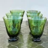 Set De 6 Vasos De Cristal Verdes
