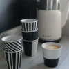 Set De 6 Vasos De Porcelana Blancos Y Negros