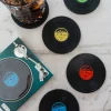 Set De Cuatro Posavasos Con Diseño De Vinilo